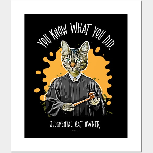 Judgmental Cat #2 funny silently judging pet Wall Art by eBrushDesign